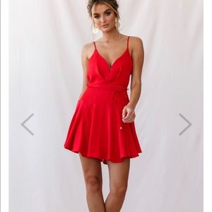 Adorable Red Ruffle Back Party Dress